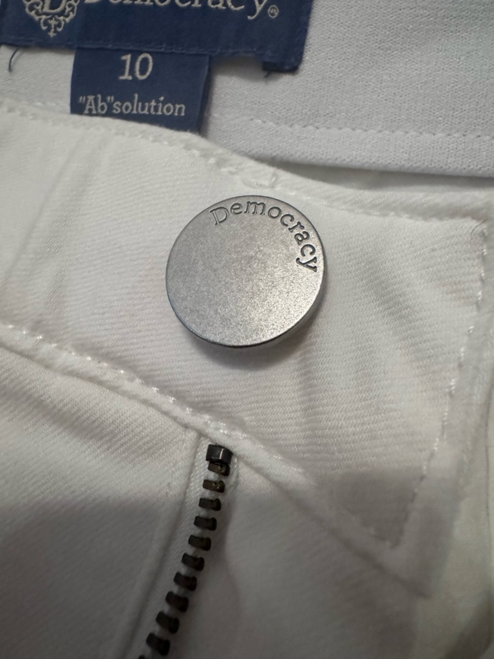 NWT Democracy Jeans “Ab” solution ankle skimmer Size 10 White - Picture 6 of 8
